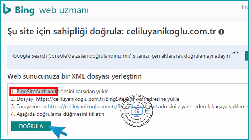 Bing Webmaster Tools Kurulumu