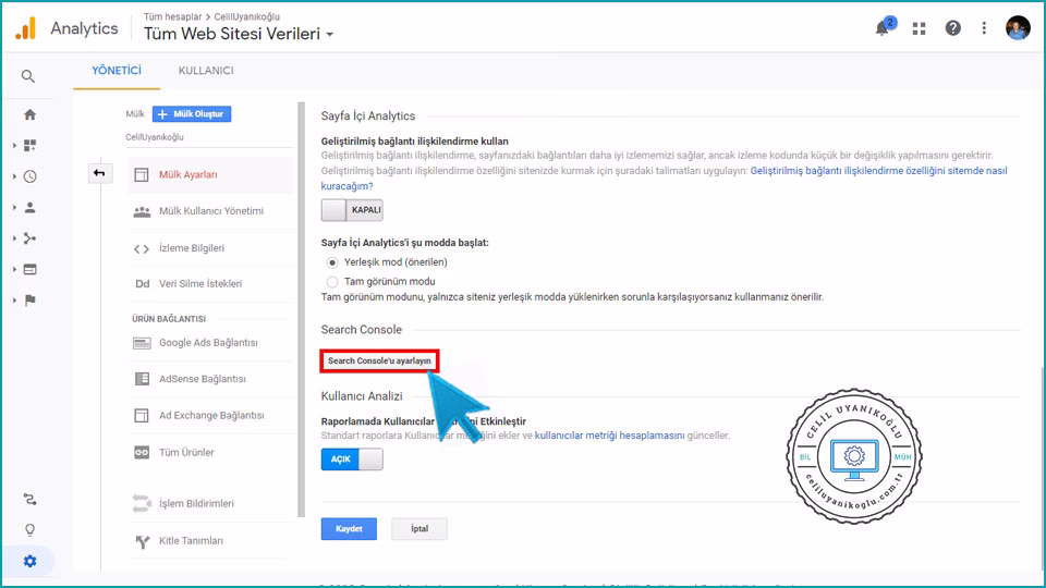 Search Console'u ayarlayın