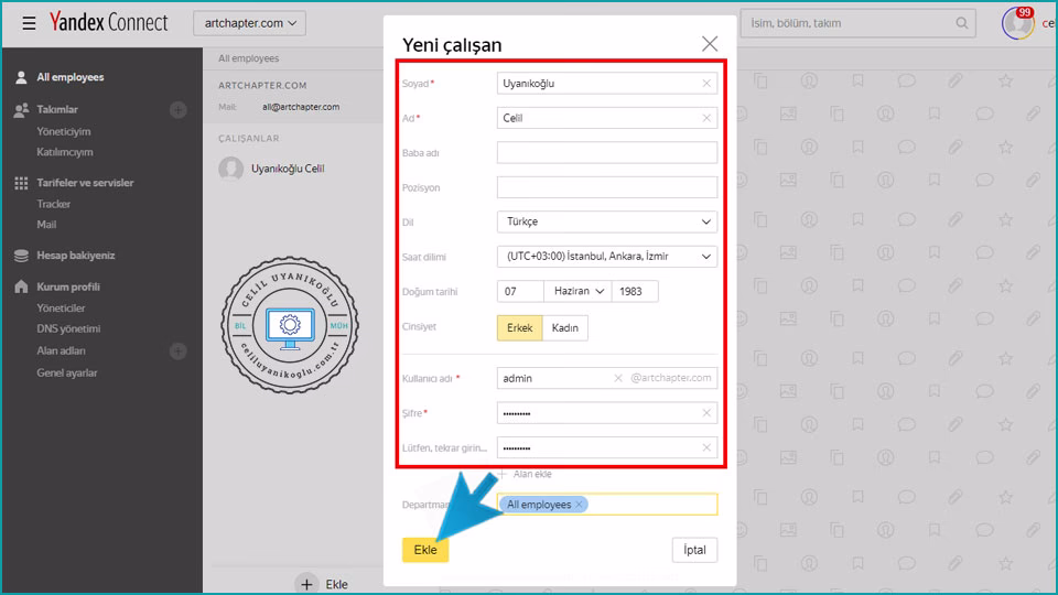 Yandex Connect ile Kurumsal Mail ekle