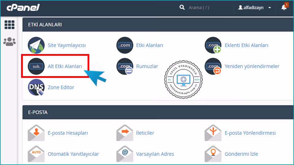 cPanel Üzerinden Subdomain