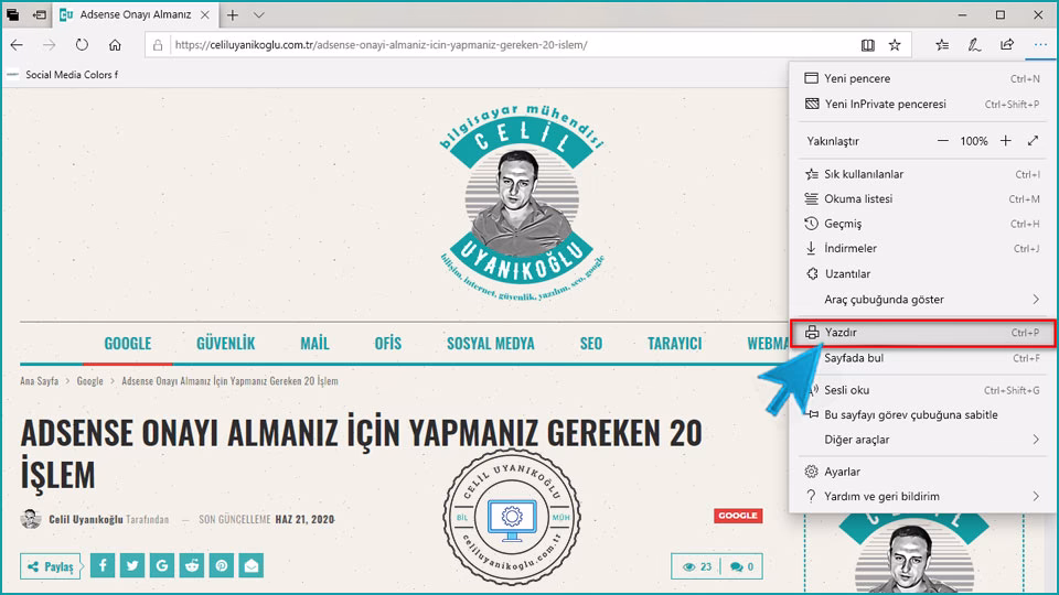 Edge'de Web Sayfası PDF