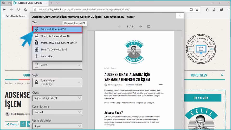 Edge'de Web Sayfası PDF