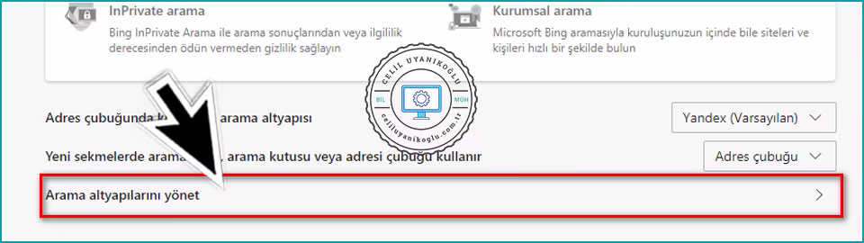 Arama altyapılarını yönet