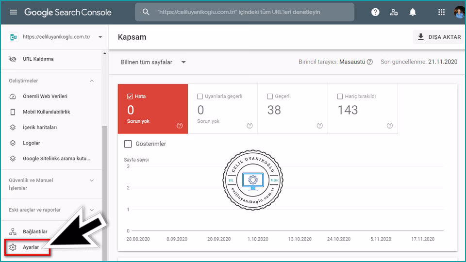 google search console ayarlar