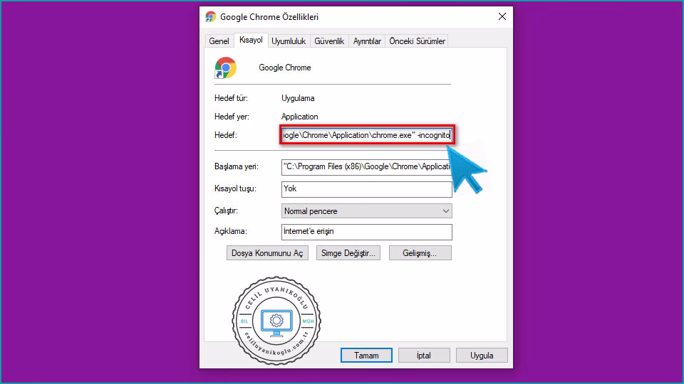 Google Chorme Tarayıcı Her Zaman Gizli Sekmede Nasıl Açılır