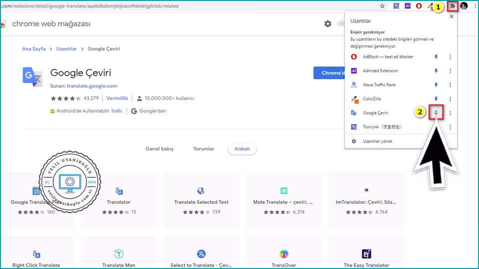 uzantılar chrome ekleme işlemi