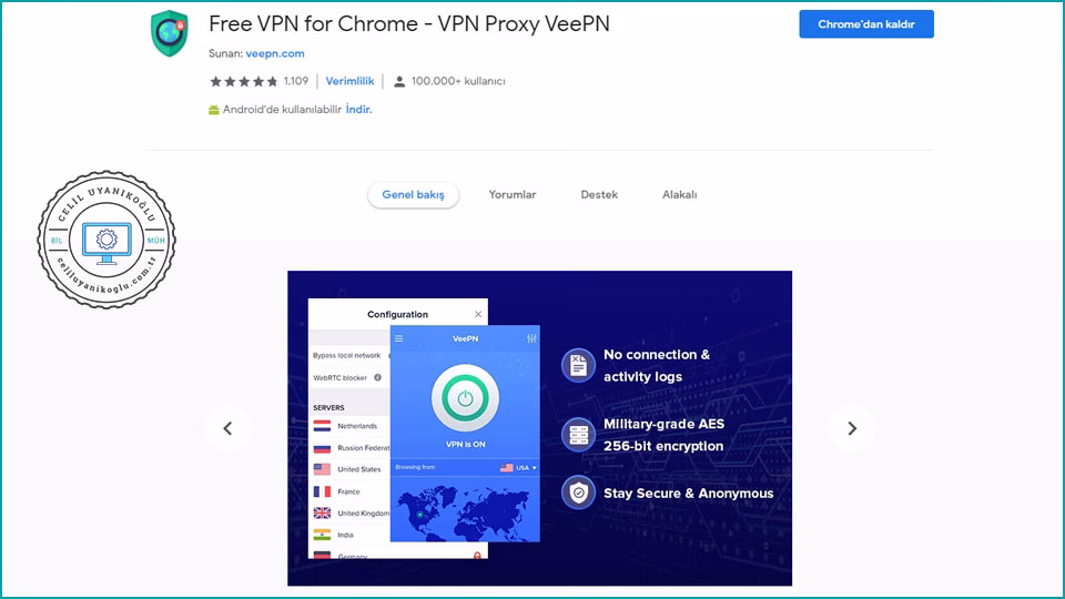 chrome veepn eklentisi