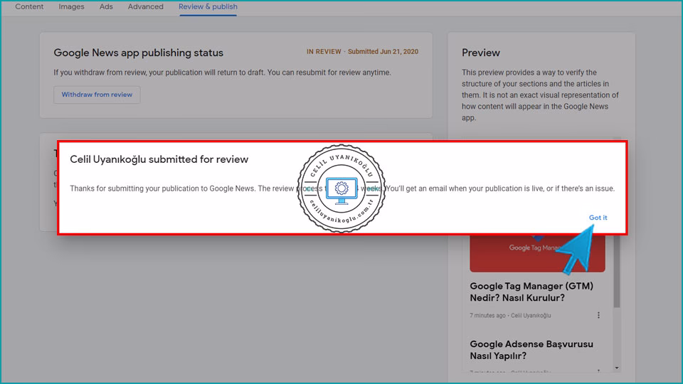 Google Haberler'e Nasıl Başvuru Yapılır rewiev sayfası 