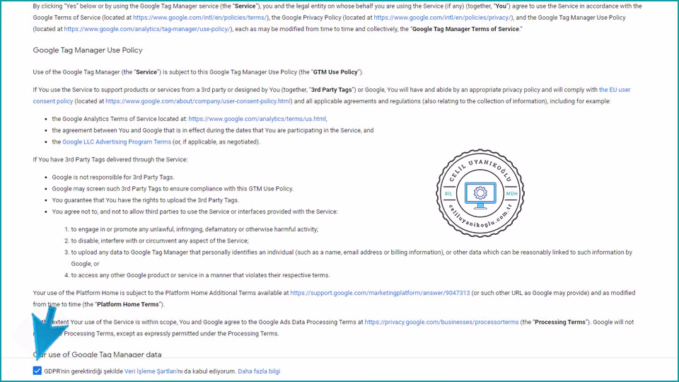 Google Tag Manager kurulumu