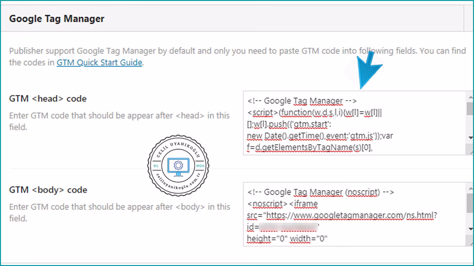 Google Tag Manager kurulumu