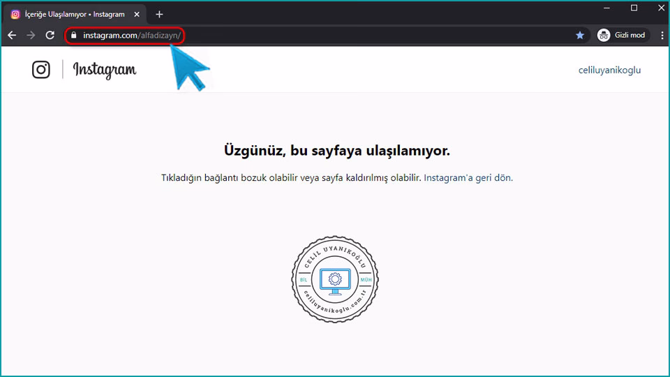 Bilgisayarda Instagram Engel Kontrolü