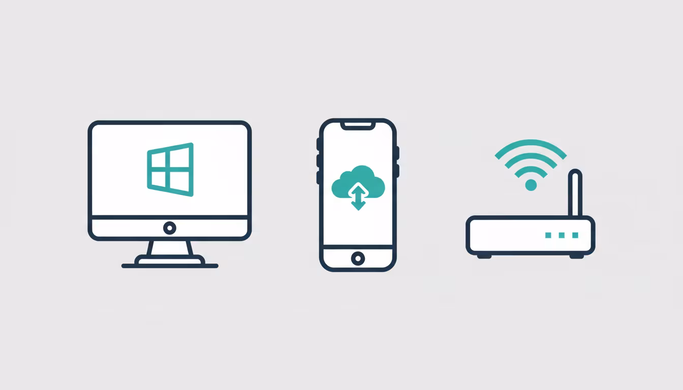 Hız testi için kullanılan cihazlar: Bilgisayar, telefon ve modem