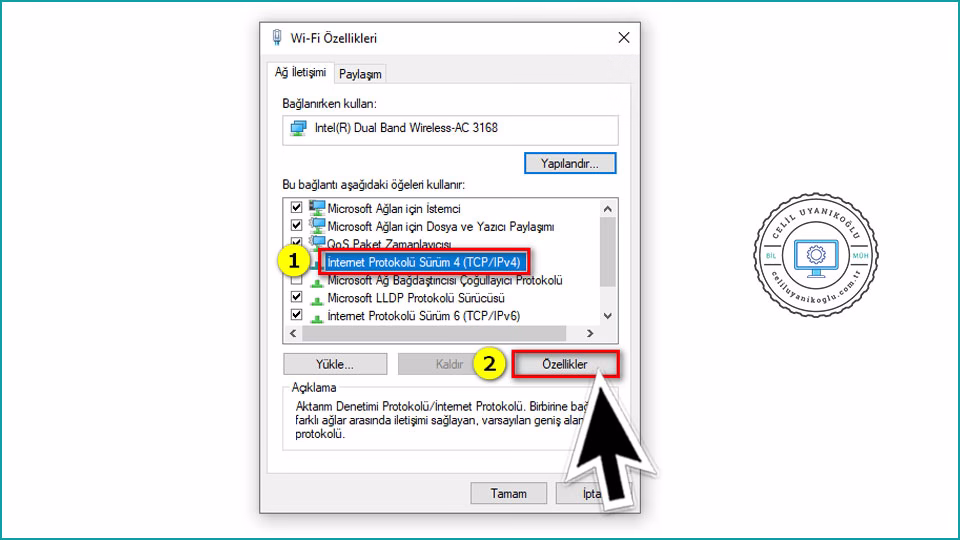 İnternet Protokolü Sürüm 4 (TCP/IPv4)