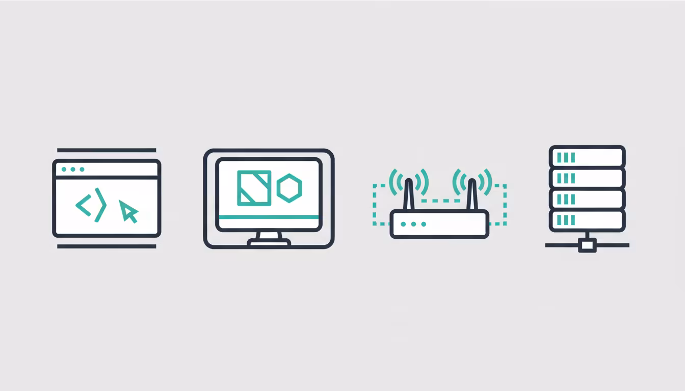 Bir bilgisayar ekranında komut satırı çıktısı ve ağ cihazları.