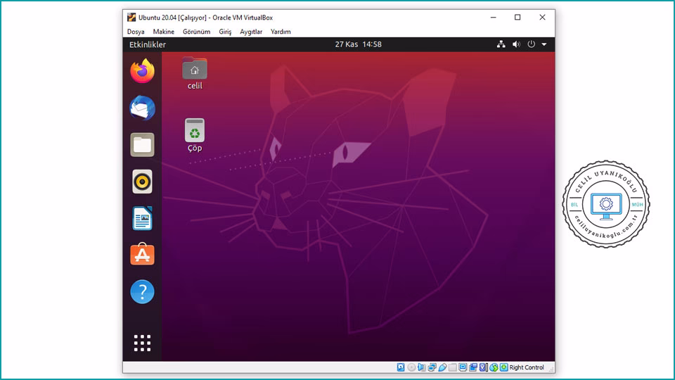 ubuntu masaüstü ilk kurulum