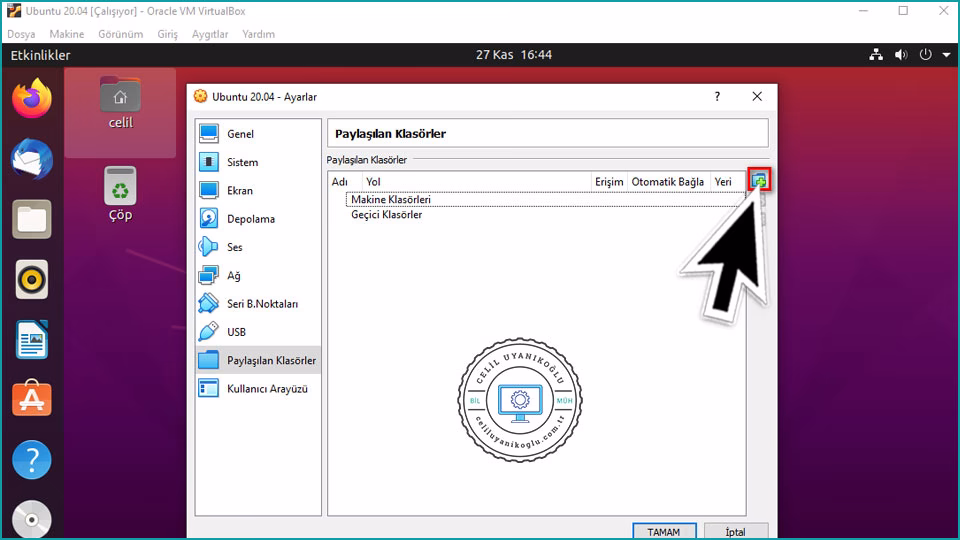 ubuntu klasör paylaşım ayarları
