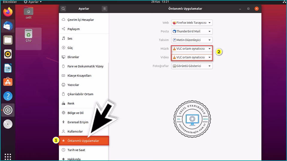 ubuntu Öntanımlı Uygulamalar