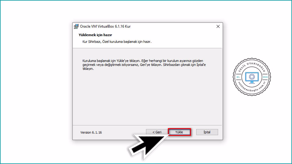 vşrtualbox kurulum başla resimli