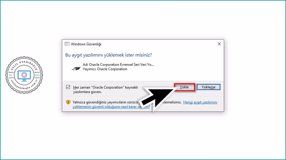 virtualbox kurulum başladı