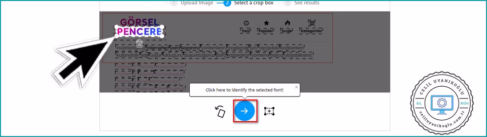 WhatTheFont resimi seçme