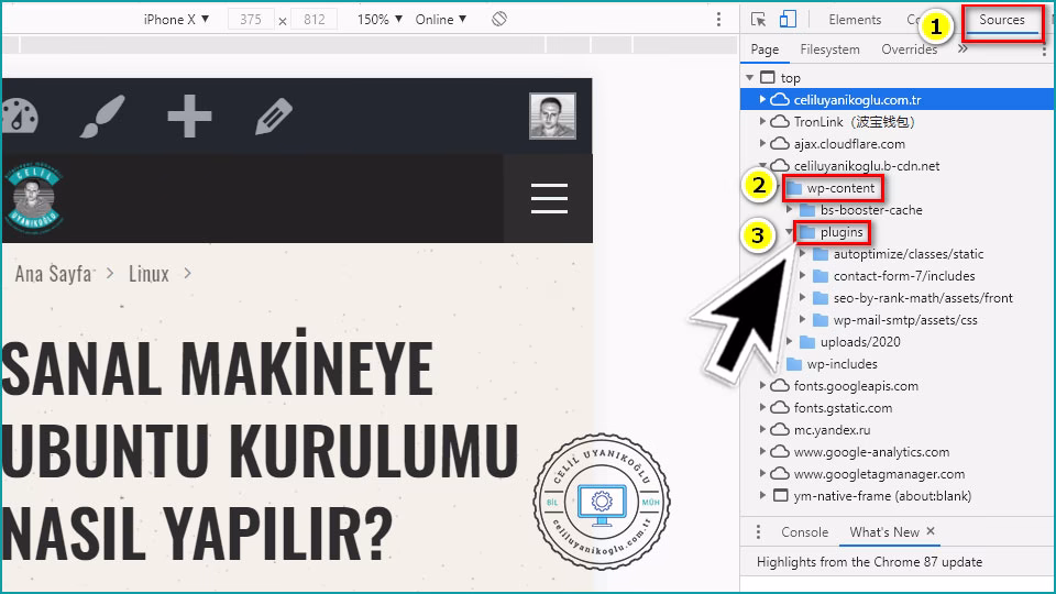 google chrome sources wp-content  plugins