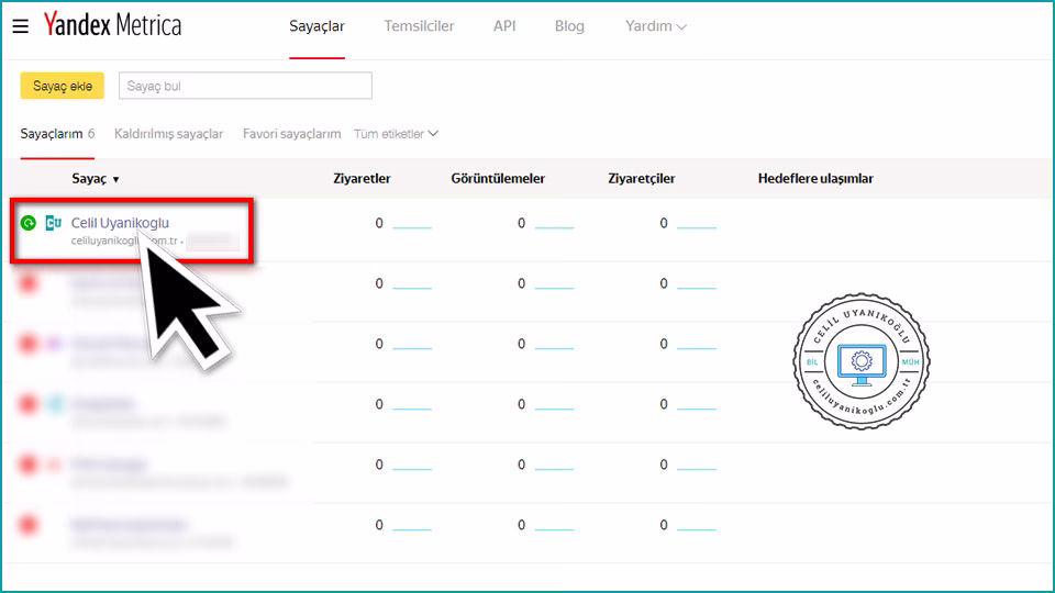 Yandex Metrica doğrulama başarılı
