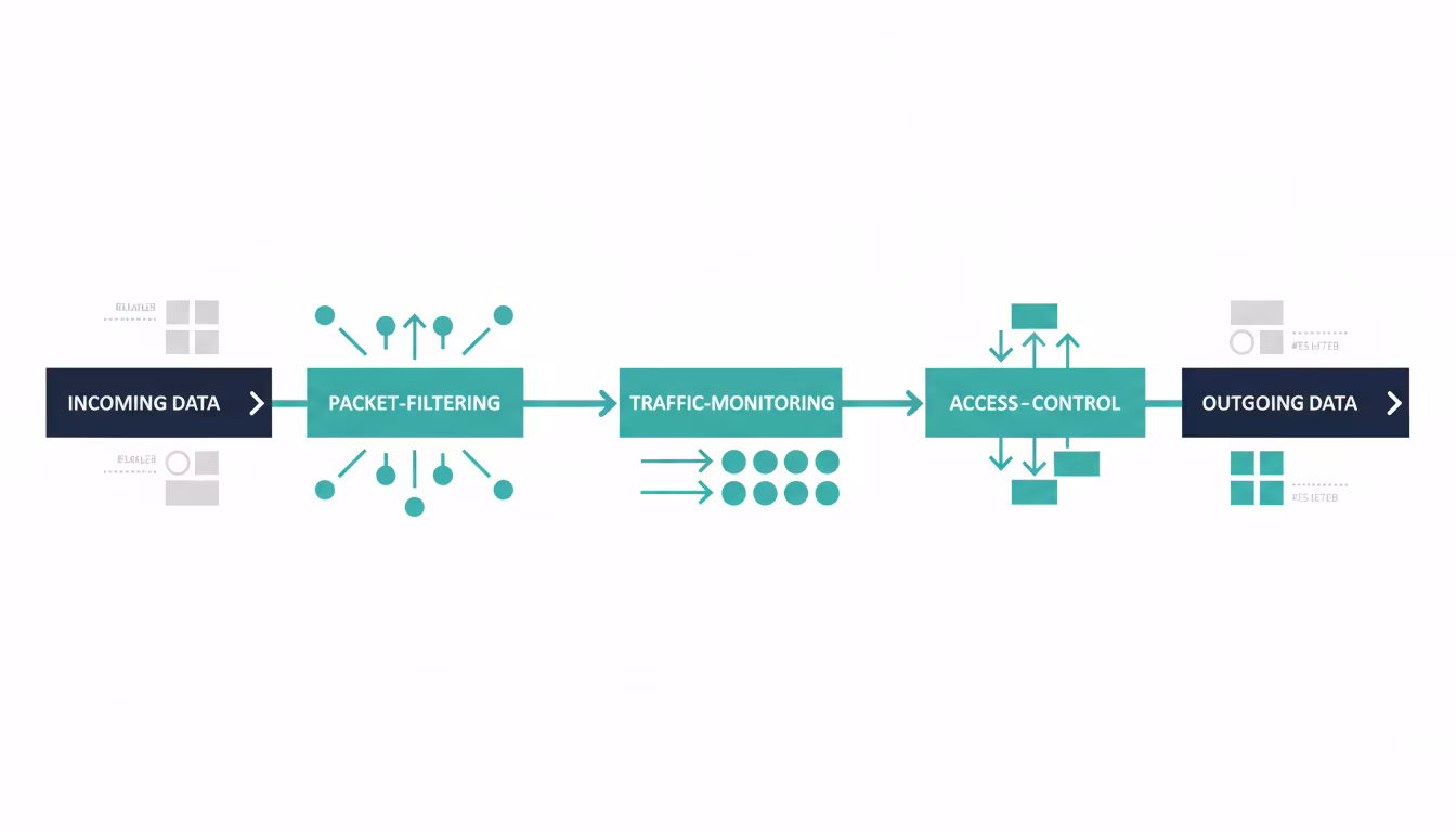 Paket filtreleme, ağ trafiği izleme ve erişim kontrolü süreçleri.