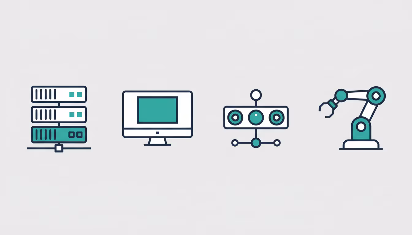 Yapay zeka ajanlarının çalıştığı sunucu, bilgisayar ve sensör gibi donanımlar