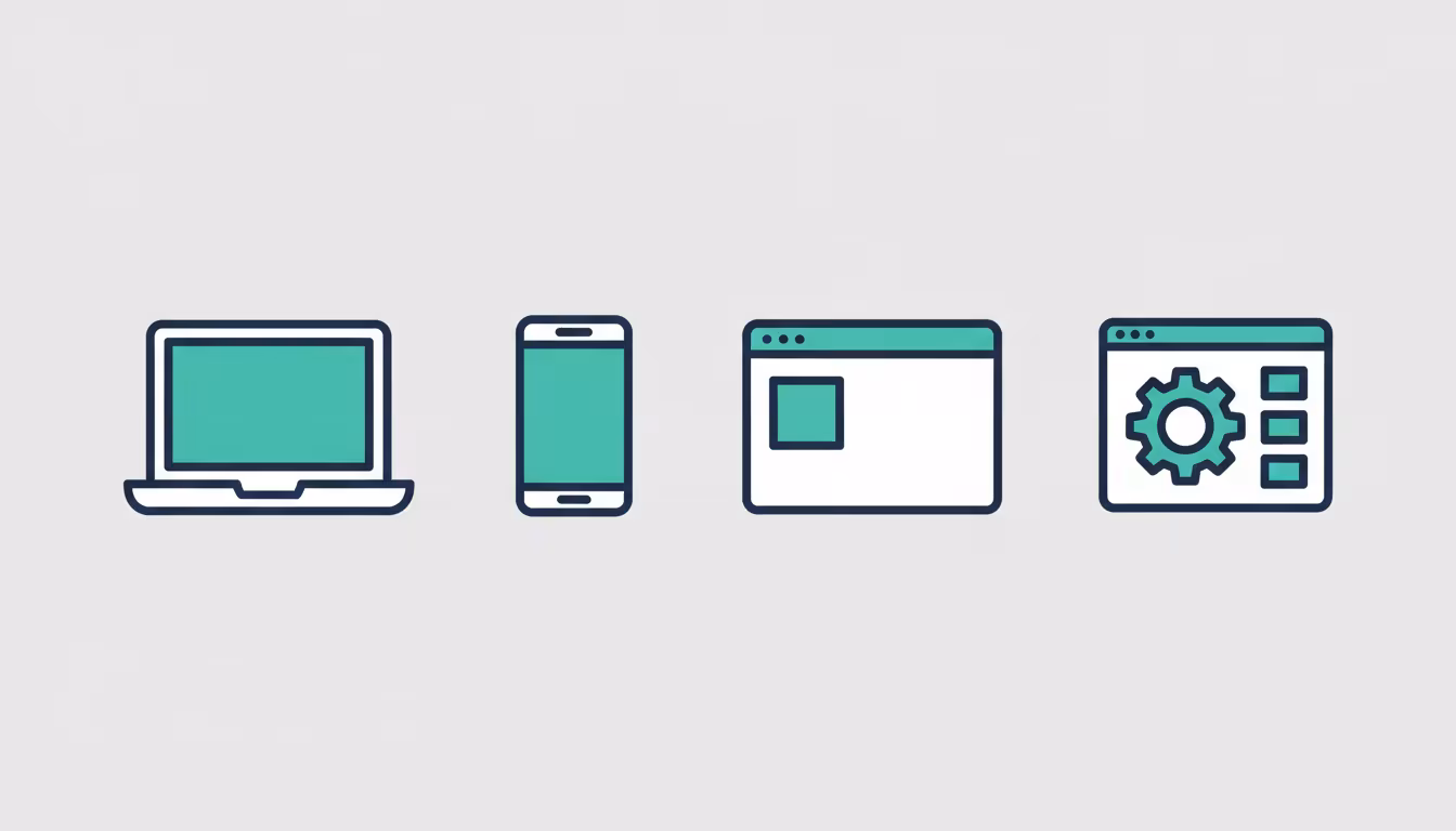 Brave tarayıcısının farklı cihazlarda ve ayarlarda kullanımını gösteren ikonlar