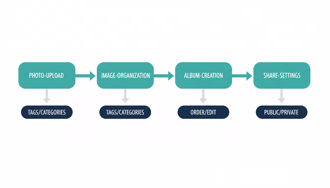 Google Photos'a fotoğraf yükleme, düzenleme ve albüm oluşturma süreçleri