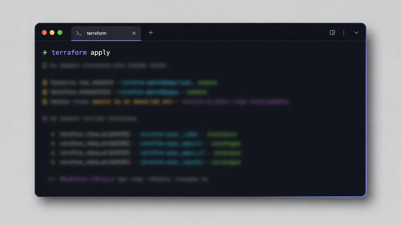 Terraform ile altyapıyı kod olarak tanımlayan dosyanın koyu temalı kod editörü görünümü