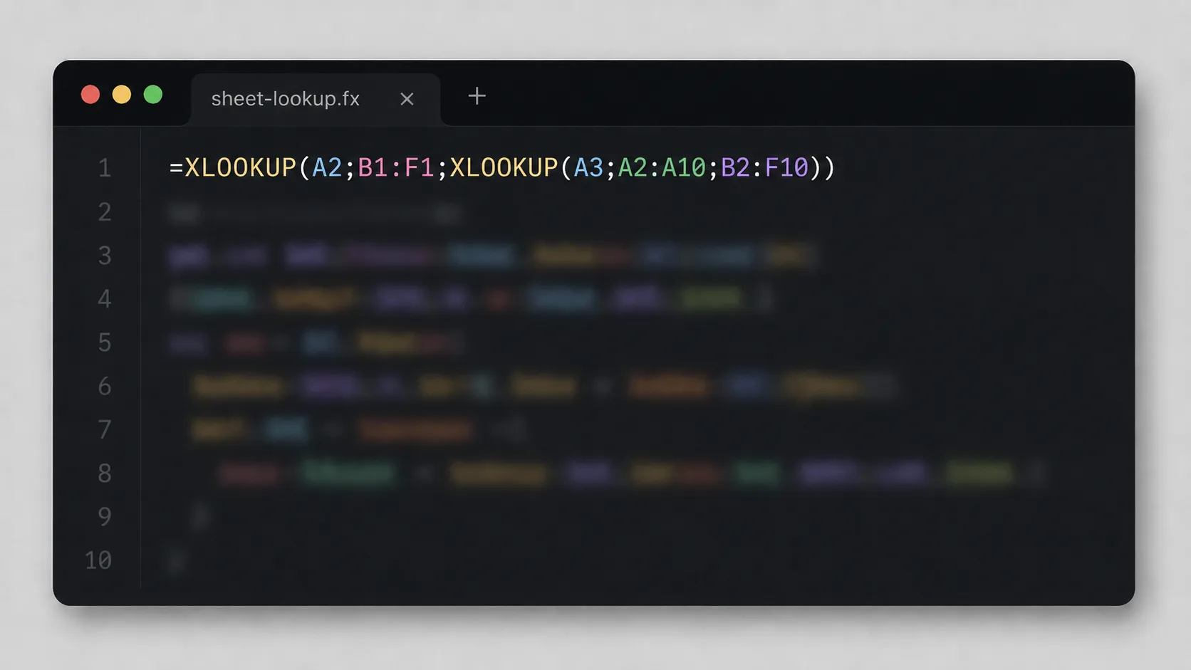 İki XLOOKUP fonksiyonunun iç içe kullanılarak çift yönlü arama yaptığı formül örneği