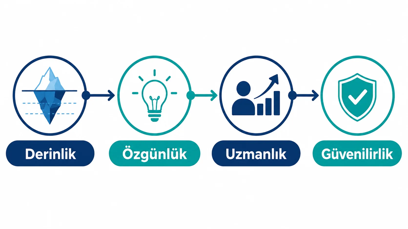 Yapay zekâ çağında içerik stratejisi önceliklerini gösteren infografik