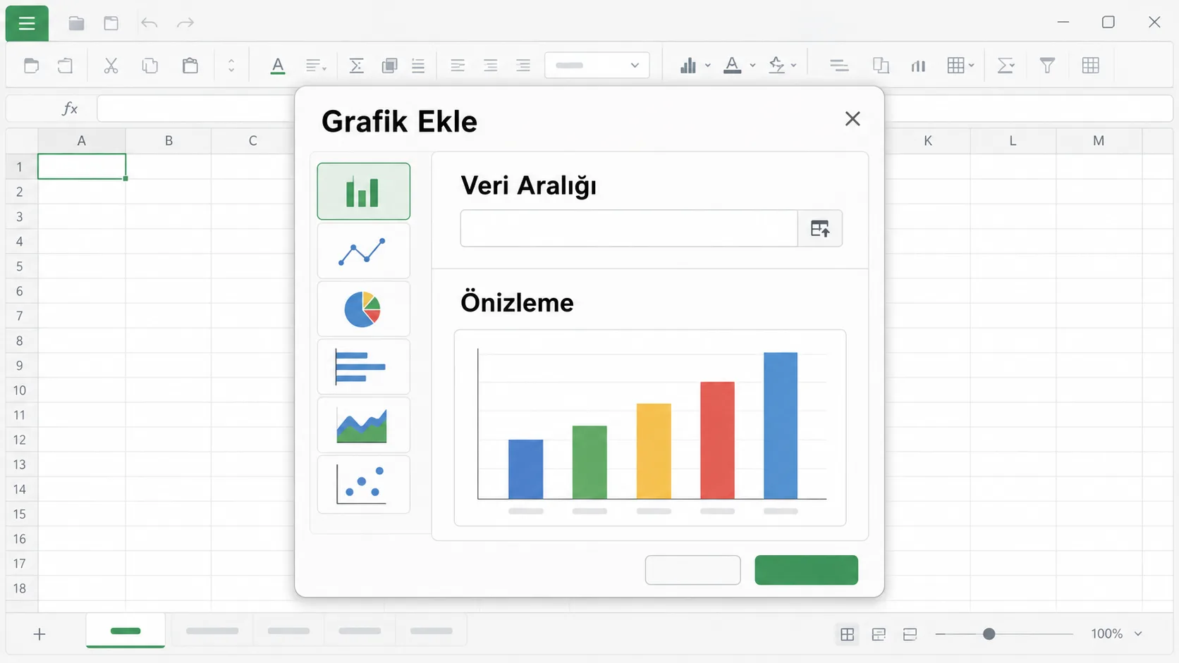 Elektronik tablo grafik oluşturma ekranının stilize görünümü