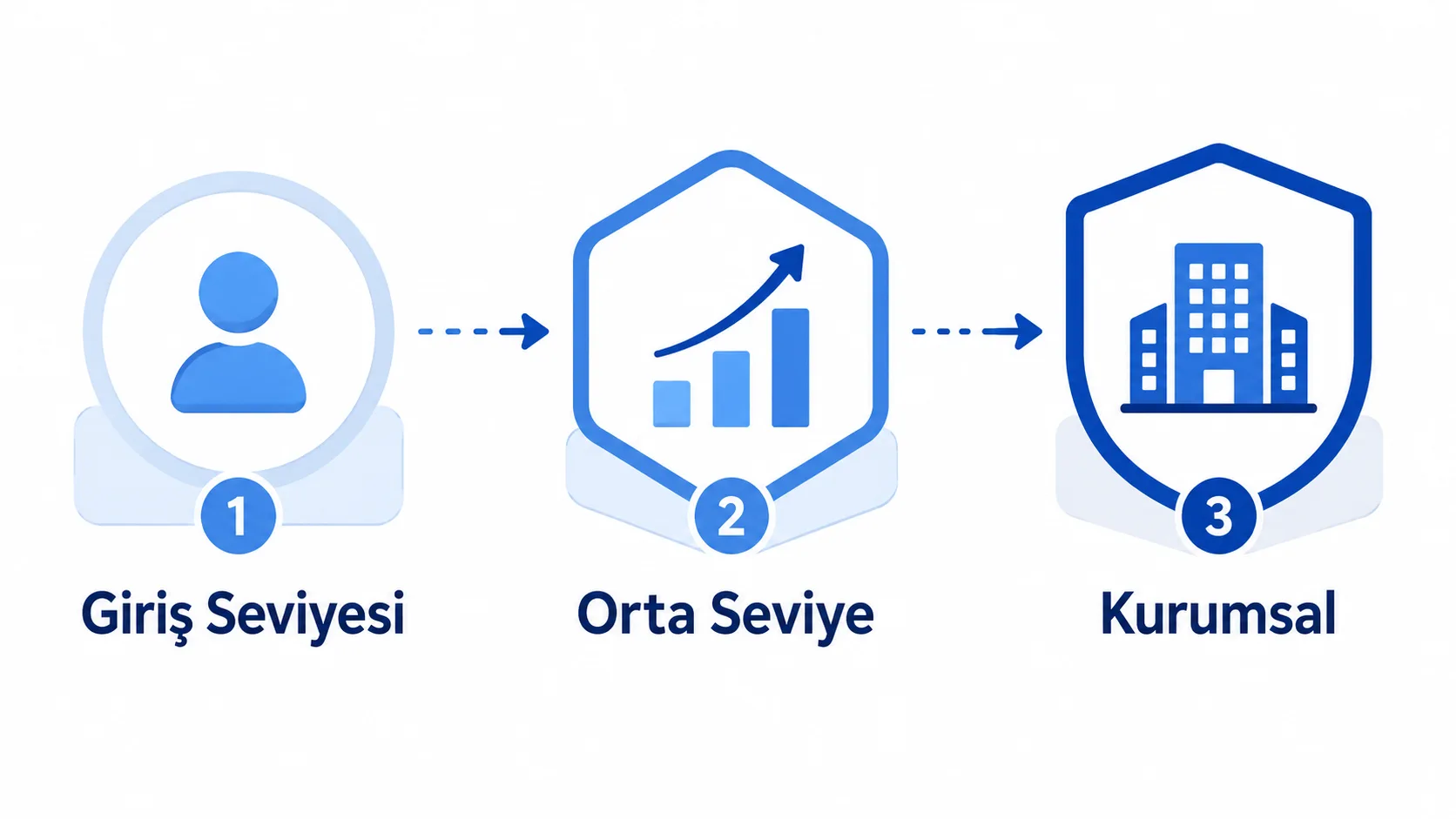Google Workspace paket seviyelerini küçük ekip, büyüyen ekip ve kurumsal kullanım olarak karşılaştıran şema