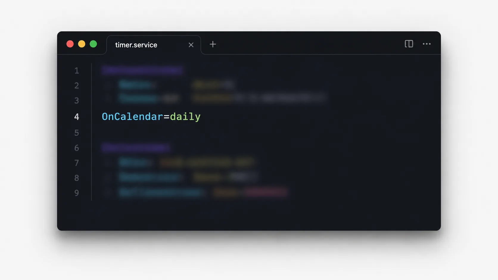 systemd timer dosyasında zamanlama ayarını gösteren yapılandırma penceresi