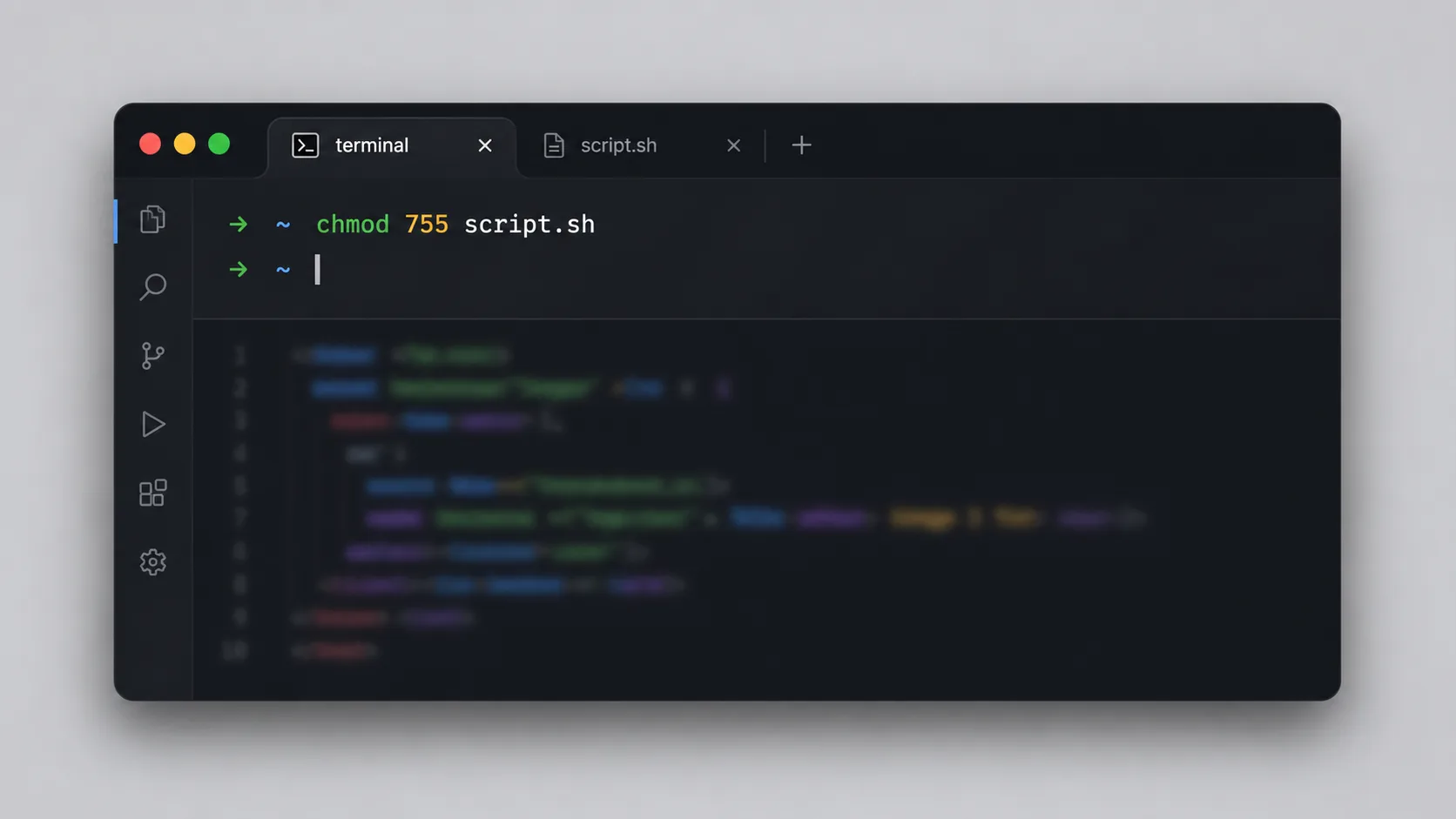 chmod komutuyla dosya izinlerini sayısal modda değiştiren terminal penceresi