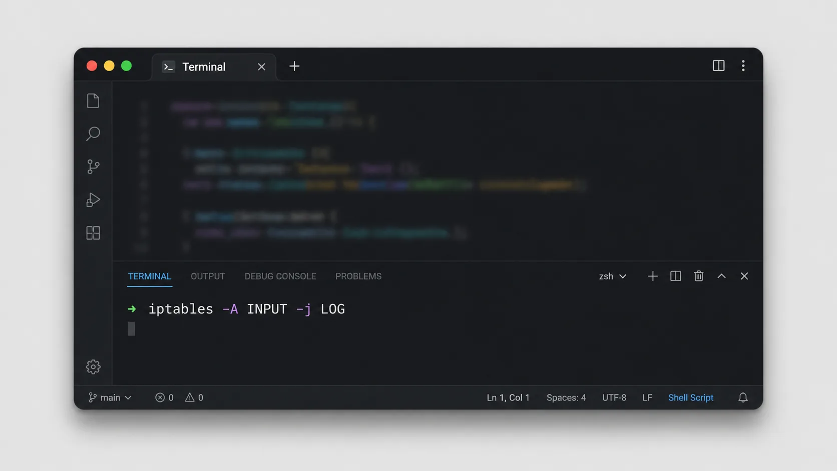 Terminalde iptables log kuralı ile reddedilen paketlerin kaydedilmesi