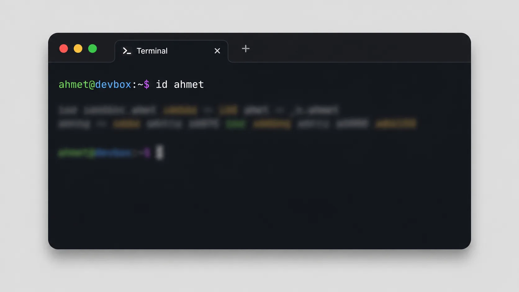 Terminal ekranında id ve groups komutlarıyla kullanıcı grup üyeliklerinin görüntülenmesi