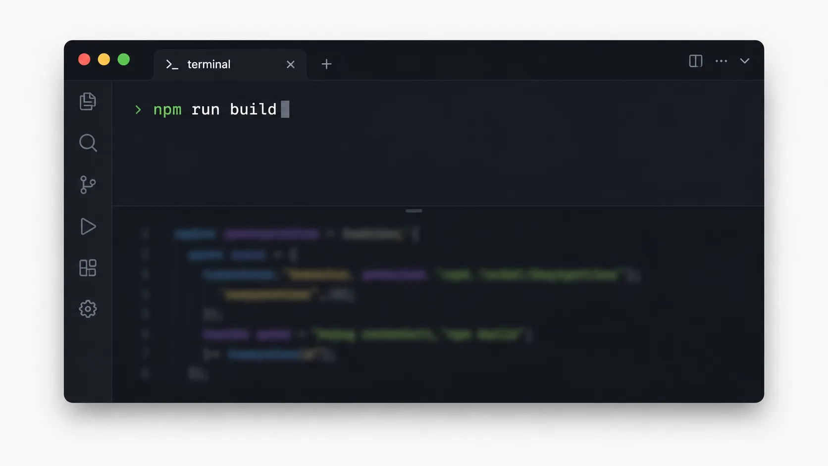 GitHub Actions YAML pipeline tanımının terminal görünümü
