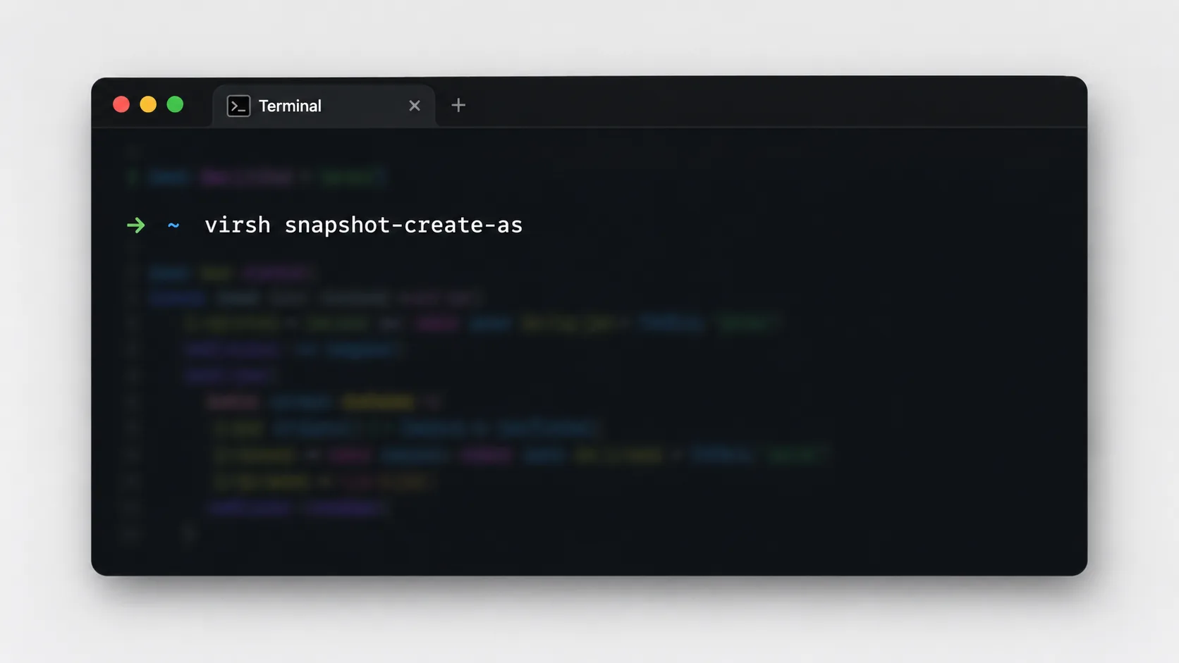 Terminalde virsh snapshot komutlarının çalıştırılması