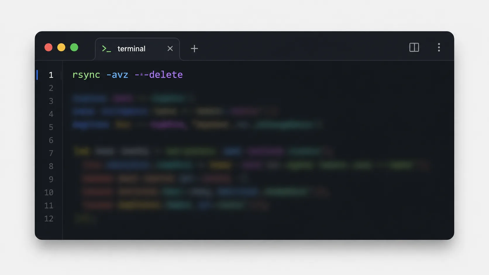 Uzak sunucuya günlük yedekleme almak için kullanılan rsync komutunun terminalde görünümü