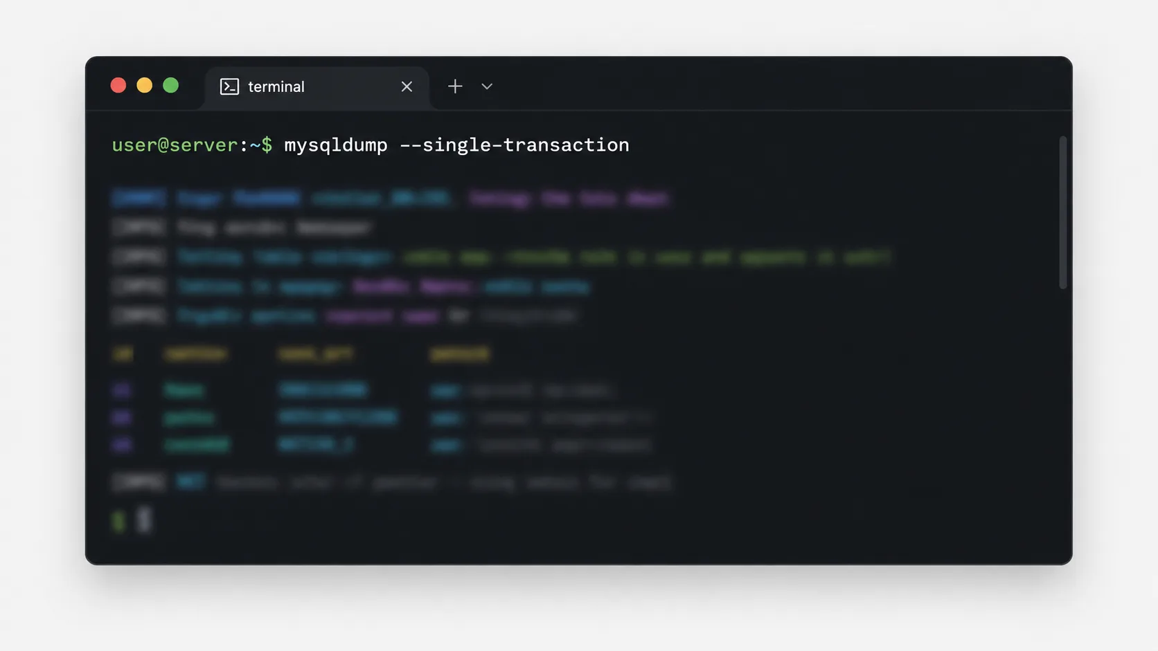 Terminalde mysqldump ile veritabanı yedeğinin sıkıştırılarak alınması
