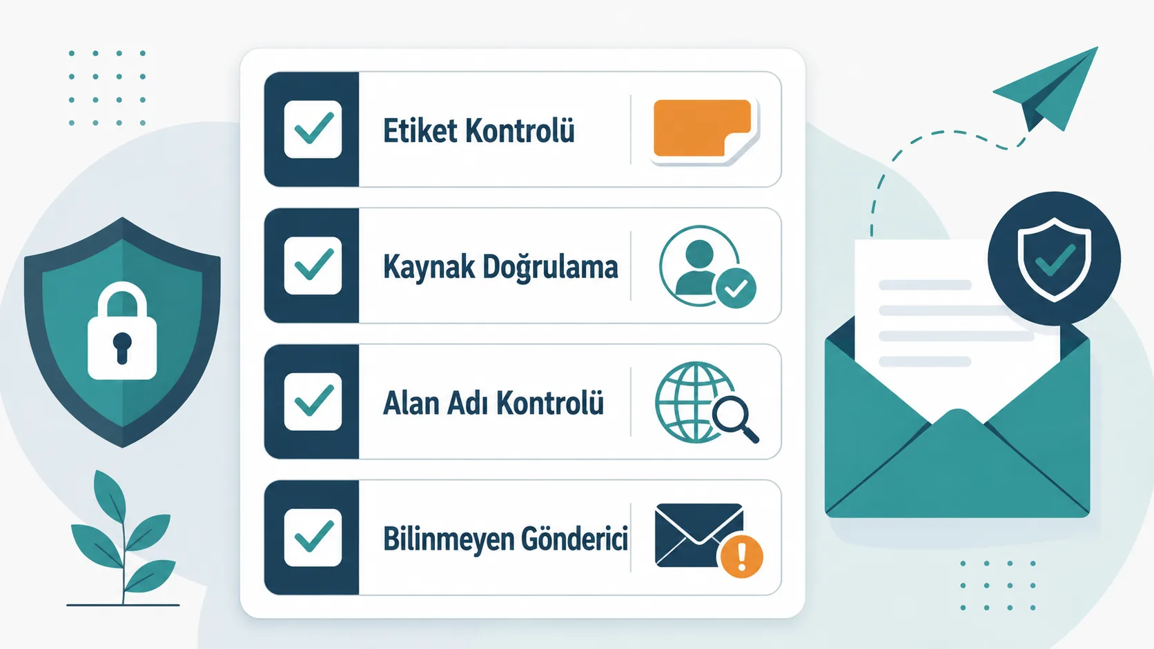 QR kodu taramadan önce kontrol edilmesi gereken maddeleri gösteren kontrol listesi