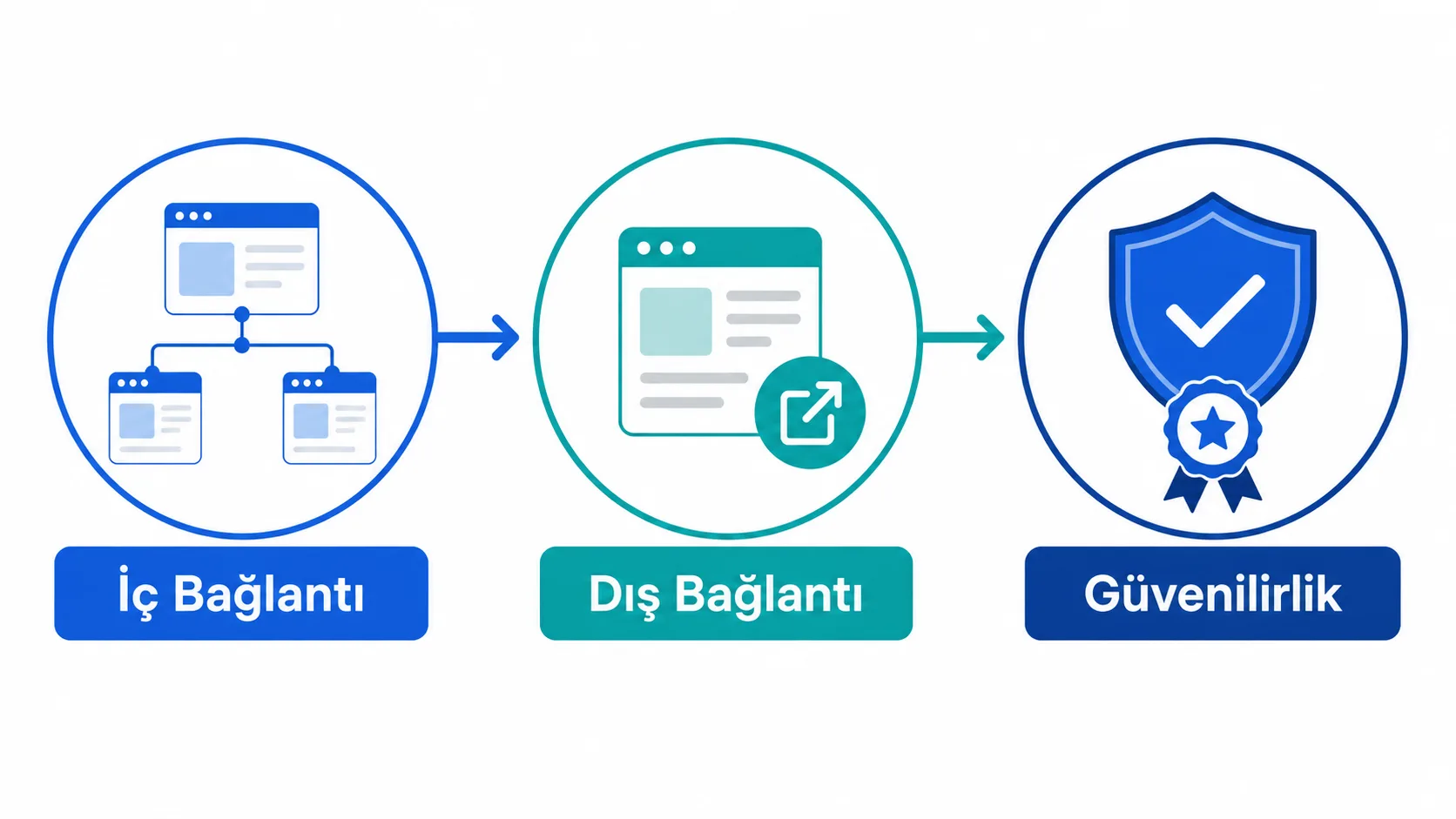 İç ve dış bağlantı stratejisini gösteren infografik