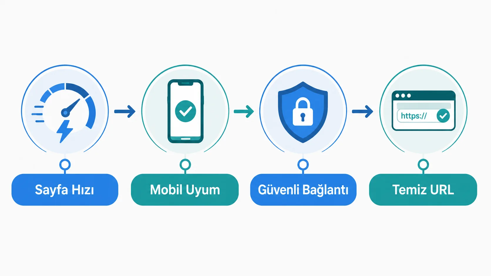 Teknik SEO temellerini gösteren infografik