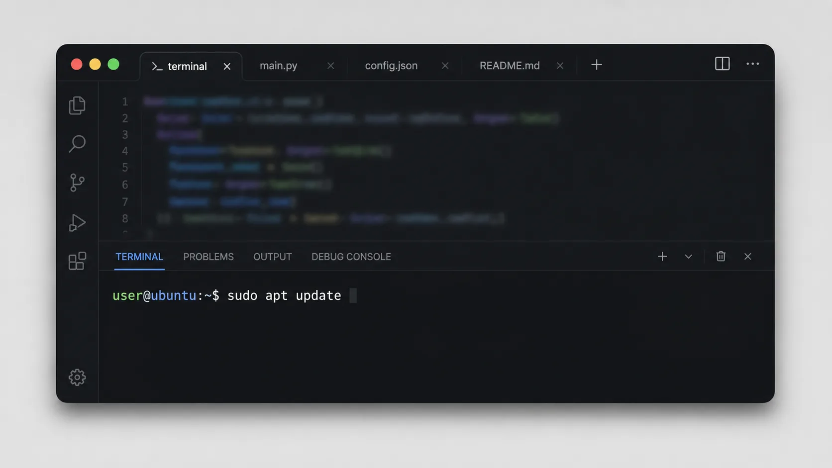 Linux terminalinde sistem güncellemelerini kontrol eden komutu gösteren terminal penceresi