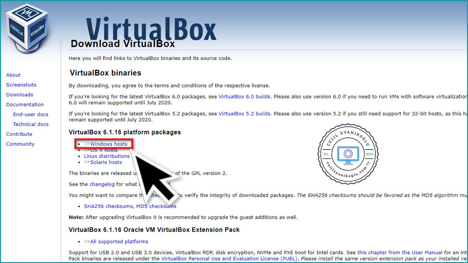 VirtualBox indirme